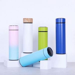 Eco-friendly BPA Free Double Wall Stainless Steel Thermos Water Bottle <b>Smart</b> LED Water Bottle with Custom Logo - Product Image 1