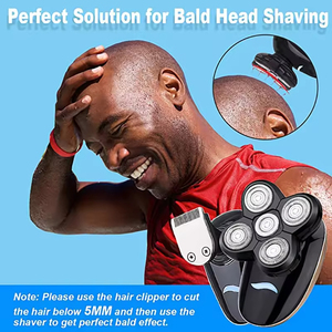 Chất lượng cao không thấm nước Máy cạo râu điện cho người đàn ông hói thiết kế hiện đại không dây 5D 5-in-1 điện Đầu máy cạo râu - Product Image 5