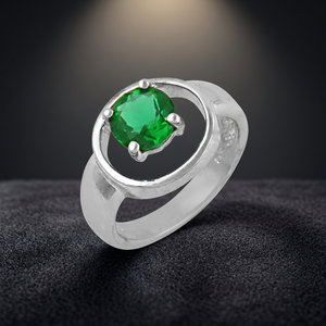 Cute 925 Sterling Silver Oval Cut <b>CZ</b> Green Cubic Zircon <b>Ring</b> for Anniversary Parties-Elegant Design - Product Image 3