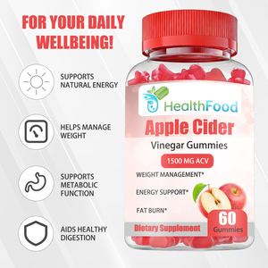 Hot Sale Premium Apple Cider Vinegar Gummies 1500mg ACV Weight Management Supplement Burn Belly Fat Slimming <b>Gummy</b> <b>Candy</b> - Product Image 4