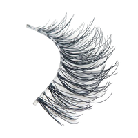 Qtbeauty CF68 Faux cils 3D en fibres végétales, sans cruauté, réutilisables, faits à la main, en tige de coton noir, vente en gros