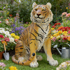 Escultura de Tigre Realista en Resina con Piel Rayada Realista, Decoración Artesanal para Sala de Estar u Oficina, Estatua de Animal Majestuoso - Product Image 2