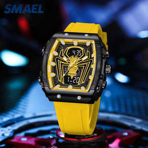 SMAEL 8116 นาฬิกาสายซิลิโคนสำหรับผู้ชายพร้อมนาฬิกาจับเวลา 50M กันน้ำ ระบบควอตซ์ คุณสมบัติไฟกลางคืน - Product Image 3