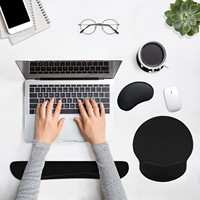 Tapis de souris de poignet de maison de bureau prêt à l'emploi avec mousse à mémoire de forme et fond en caoutchouc PU repose-clavier fabricant de repose-main