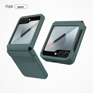 เหมาะสำหรับการขายข้ามพรมแดน: เคสหนังพับได้สำหรับ Samsung Z Flip 6 หน้าจอใหญ่ สีพื้น สไตล์ธุรกิจ - Product Image 6