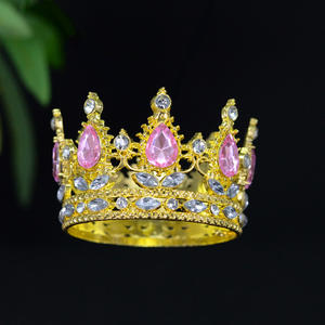 มงกุฎเค้กตกแต่งสไตล์บาโรกหลากสี มงกุฎเจ้าสาว ที่คาดผมทรงกลมเต็มวง สำหรับงานประกวดนางงาม งานพรอม ประดับดอกไม้ - Product Image 3