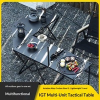 Mesa Táctica Plegable para Exteriores, Mesa de Camping Portátil Combinable IGT para Estufa, Barbacoa, Picnic y Viajes