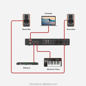 Venta caliente Mini 4 canales 4x4 24-Bit 192 kHz Mezclador <span class=keywords><strong>DJ</strong></span> Consola Grabación <span class=keywords><strong>Tarjeta</strong></span> <span class=keywords><strong>de</strong></span> <span class=keywords><strong>sonido</strong></span> Podcasting Estudio Instrumento musical - Product Image 4