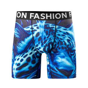 All'ingrosso all'ingrosso Logo personalizzato uomo <span class=keywords><strong>Boxer</strong></span> breve biancheria intima stampa sublimazione <span class=keywords><strong>gamba</strong></span> <span class=keywords><strong>lunga</strong></span> biancheria intima <span class=keywords><strong>Boxer</strong></span> Shorts - Product Image 1