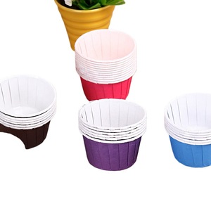 Medium Rolled Ridge Cupcake Cups 100-Piece Pack White <b>Orange</b> Blue Green Silicone <b>Paper</b> Baking Tools - Product Image 5