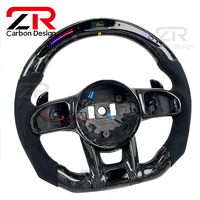 Volant en fibre de carbone forgé en forme de D avec écran LED amélioré pour Mercedes-Benz W204 W205 W211 AMG GLE CLA