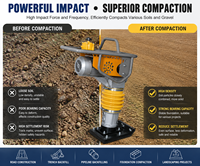 Compacteur de sol électrique tout aluminium HCD110, plaque de compactage robuste à haute fréquence d'impact