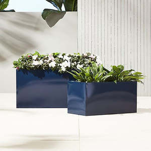 शीसे रेशा फूल बर्तन बड़े आउटडोर बालकनी आयताकार फूल प्लांटर्स, शॉपिंग मॉल सेट फूल बक्से - Product Image 5