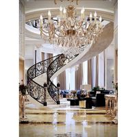 Magnifique escalier en arc contemporain en fer forgé, durable, pour hall intérieur, appartement, hôtel, design écologique, garantie 5 ans