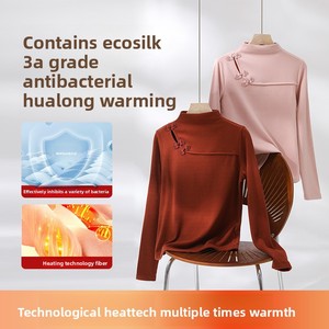 Nouveau pull thermique à col montant pour <span class=keywords><strong>femme</strong></span>, style chinois traditionnel, à manches longues, pour l'automne/<span class=keywords><strong>hiver</strong></span>, pour les femmes d'âge moyen et plus âgées - Product Image 2