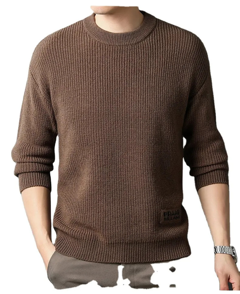 High Quality Jacquard Knitwear Pullover Custom Logo Men Sweater Bag Gift Winter Cotton
