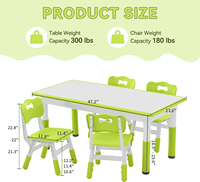 Hauteur réglable enfant en bas âge Table chaise ensemble enfants garderie meubles 4 chaises bureau Graffiti bureau enfants étude école plastique