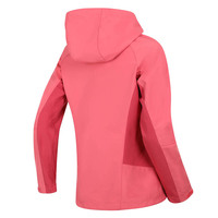 Veste softshell colorblock contrastée à capuche pour femmes en plein air