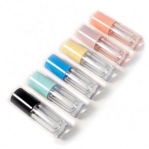 Wholesale Purple Yellow Pink Brown Empty <b>Foundation</b> Tube Transparent Lip Gloss Tubes With Big Wand Applicator Lipgloss Packaging - Product Image 3