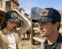 Gorra de Béisbol Unisex Personalizada con Logotipo de Herradura Metálica en 3D, Estilo Occidental, Étnico, Informal, para Pesca, Playa y Aire Libre
