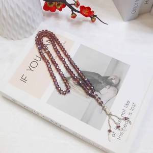 Múltiples colores sólidos disponibles, Tasbih étnico de cristal de 8 mm con 99 cuentas, cuentas de oración islámicas brillantes y transparentes para hombres y mujeres. - Product Image 1