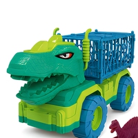 Set Mainan Truk Pengangkut Dinosaurus, Kit Mainan Plastik ABS, Alas Mainan, Figur untuk Anak 3+ Tahun, Unisex
