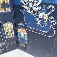 Caja de Regalo de Calendario de Adviento Plegable Personalizada y Versátil con Puerta Francesa, Caja Misteriosa de Lujo para el Cuidado de la Piel con Cuenta Regresiva de 24 Días