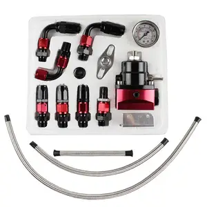 Xuzhong regulador de pressão 160 psi, preto e vermelho, para carro, kit ajustável, peças modificadas de corrida