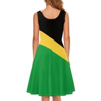 Vente en gros OEM robes décontractées pour femmes été sexy impression drapeau jamaïque dame élégante débardeur sans manches grande taille robe avec poches