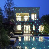 Luz de hadas de 30W con luz blanca, proyector de luciérnagas de 7 colores para decoración de pared, techo, árbol de Navidad, corona, manualidades, bodas y fiestas.