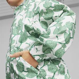 Veste pour femme, pull à capuche imprimé floral vert, vêtements décontractés - Product Image 5