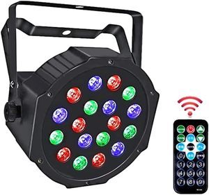 18 Wát RGB <span class=keywords><strong>LED</strong></span> <span class=keywords><strong>PAR</strong></span> ánh sáng phẳng mệnh với điều khiển từ xa & DMX IP65 đánh giá uplights cho bar sân khấu đám cưới chiếu sáng & nhuộm bầu không khí - Product Image 1