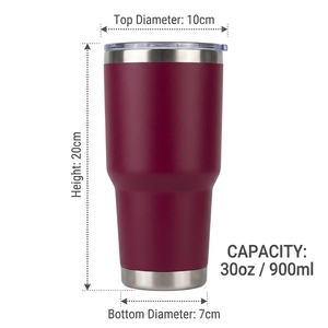 Gobelet isotherme 30 oz en acier inoxydable avec couvercles magnétiques, revêtement poudré, articles gravables au laser, tasses personnalisées, gobelets isothermes personnalisés - Product Image 4