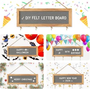 Décoration murale en bois et feutre, cadre <span class=keywords><strong>photo</strong></span> suspendu, 340 lettres, 30 pinces - DIY pour chambre d'étudiant, Noël, fête d'anniversaire - Product Image 2