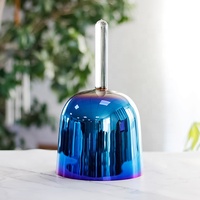 Bol Chantant en Cristal Fait Main Mountain Rain Cosmic Alchemy, Ensemble de 7 Pièces en Quartz Coloré avec Poignée, pour Guérison, avec Mallette en Daim