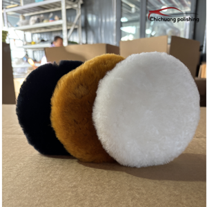 Tampon de polissage en laine double face blanc de 7 pouces (180 mm) avec filetage 5/8-11, tampon de polissage en laine douce pour finition des surfaces de carrosserie automobile et de meubles (OEM) - Product Image 4