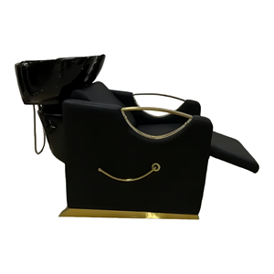 Chaise de shampooing en <span class=keywords><strong>cuir</strong></span> moderne avec lavabo en céramique <span class=keywords><strong>Repose</strong></span>-pieds réglable - Design ergonomique pour salon de coiffure Salon de beauté Spa - Product Image 4