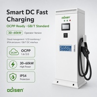 Tiang Pengisian Daya DC Odisen 40kW GB/T Baru, Satu Gun, Tiang Lantai, Tempat Parkir Umum, Layar LCD, Pembaca Kartu, OCPP 1.6/2.0, IP54