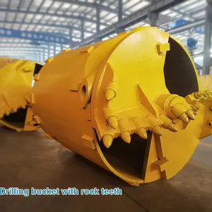 Bauer Pile Foundation Tool Rock Drilling Bucket With Bullet Teeth
