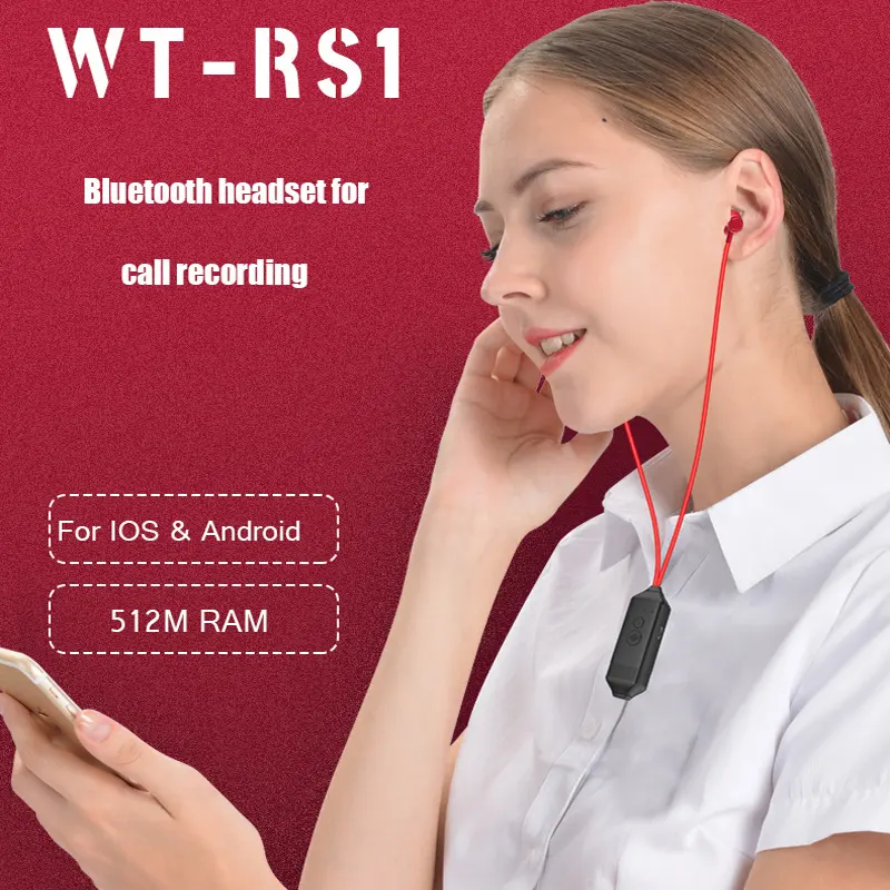 Wireless Headset Call Recording Device Can Be Used For iPhone And Android Phone Call Recording
