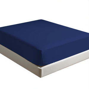 Sábana Ajustable 100% Algodón Azul Francés Queen 160x200cm - Product Image 3