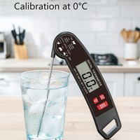 Termometer Daging Digital Profesional 0C Kalibrasi Standar dengan LCD Backlight untuk Memanggang BBQ, Memasak di Dapur