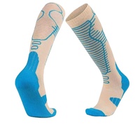 Chaussettes de ski épaisses en laine et coton pour hommes, antidérapantes, haute performance, thermiques, hauteur genou, pour l'hiver, le ski, le snowboard et la randonnée