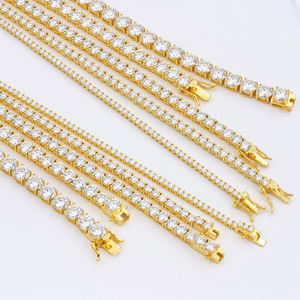 Xingyuegem 힙합 주얼리 남성용 18K 골드 도금 실버 아이스드 아웃 VVS 모이사나이트 랩그로운 다이아몬드 테니스 체인 목걸이 - Product Image 3