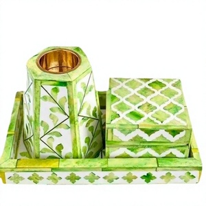 Handcrafted Mabkhara Gift Set for <b>Oud</b>, Charcoal, and Festive Celebrations Arabian Majesty bone inlay Wooden <b>Bakhoor</b> Burner Set - Product Image 1