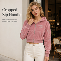 Hoodie personnalisé pour femme, coupe courte, zippé, avec manches ornées de strass, coupe décontractée, pour un usage quotidien, style décontracté et tendance