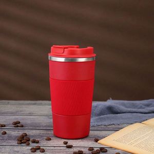 Stainless Steel Tumbler Vacuum Flask With Silicone Sleeve Thermal Insulation Travel <b>Cup</b> 12-24 Hours Minimalist Design - Product Image 4