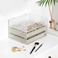 Boîte à bijoux en acrylique étanche et durable à 3 couches présentoir de bijoux en acrylique de luxe en gros d'usine