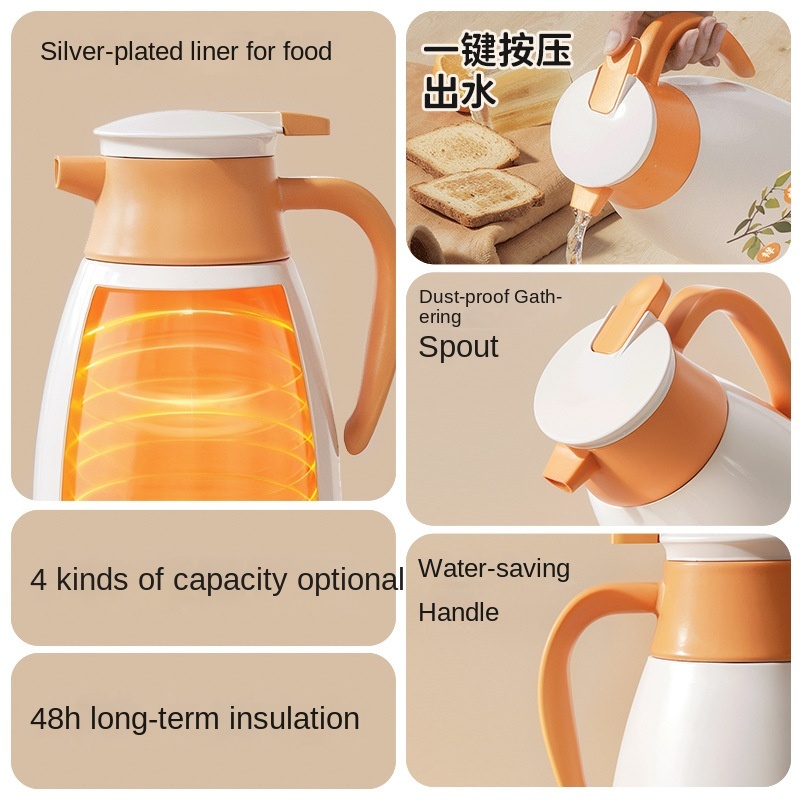 2L Print Insulated Water Bottle Household Water Kettle Dishwasher Safe Thermos Thermal Vacuum Flask Double Walled Glass Cup view 3