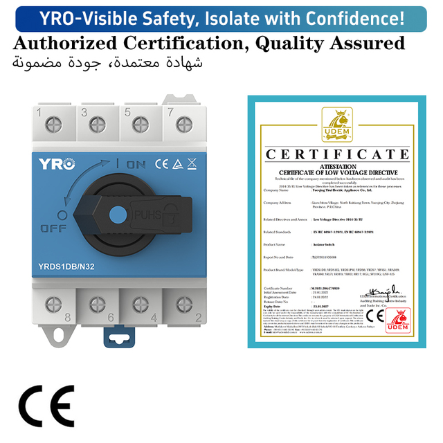 YRO DC Isolator Switches 32A Voltage Disconnectors for Stable Power Control Reliable Circuit Shutdown for Electrical Equipment